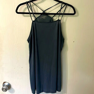 💰Loft camisole criss cross navy tank size large
